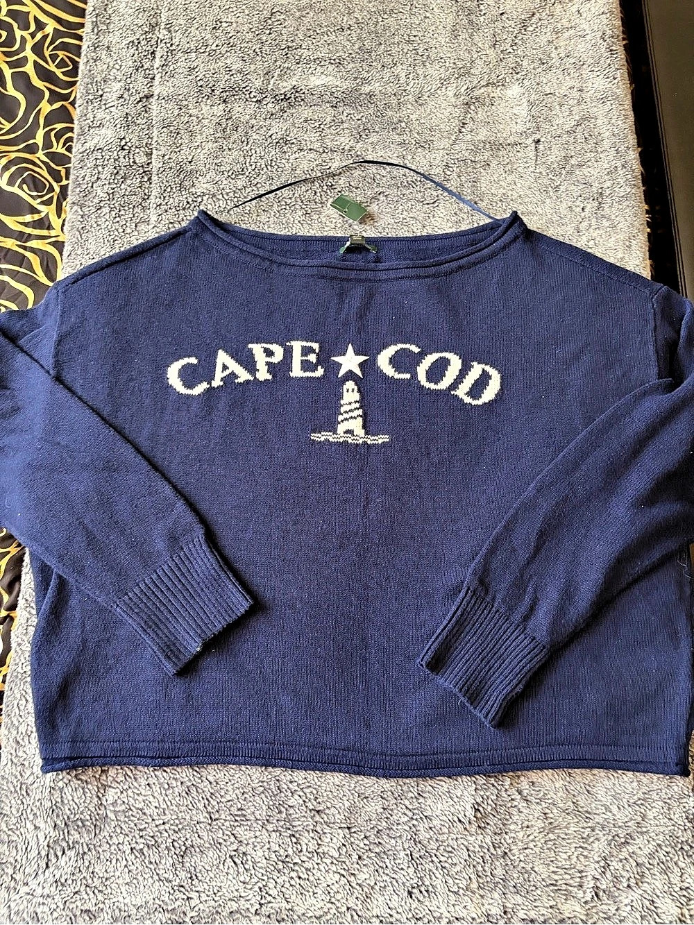 Cape Cod Crewneck Sweater in Navy Blue